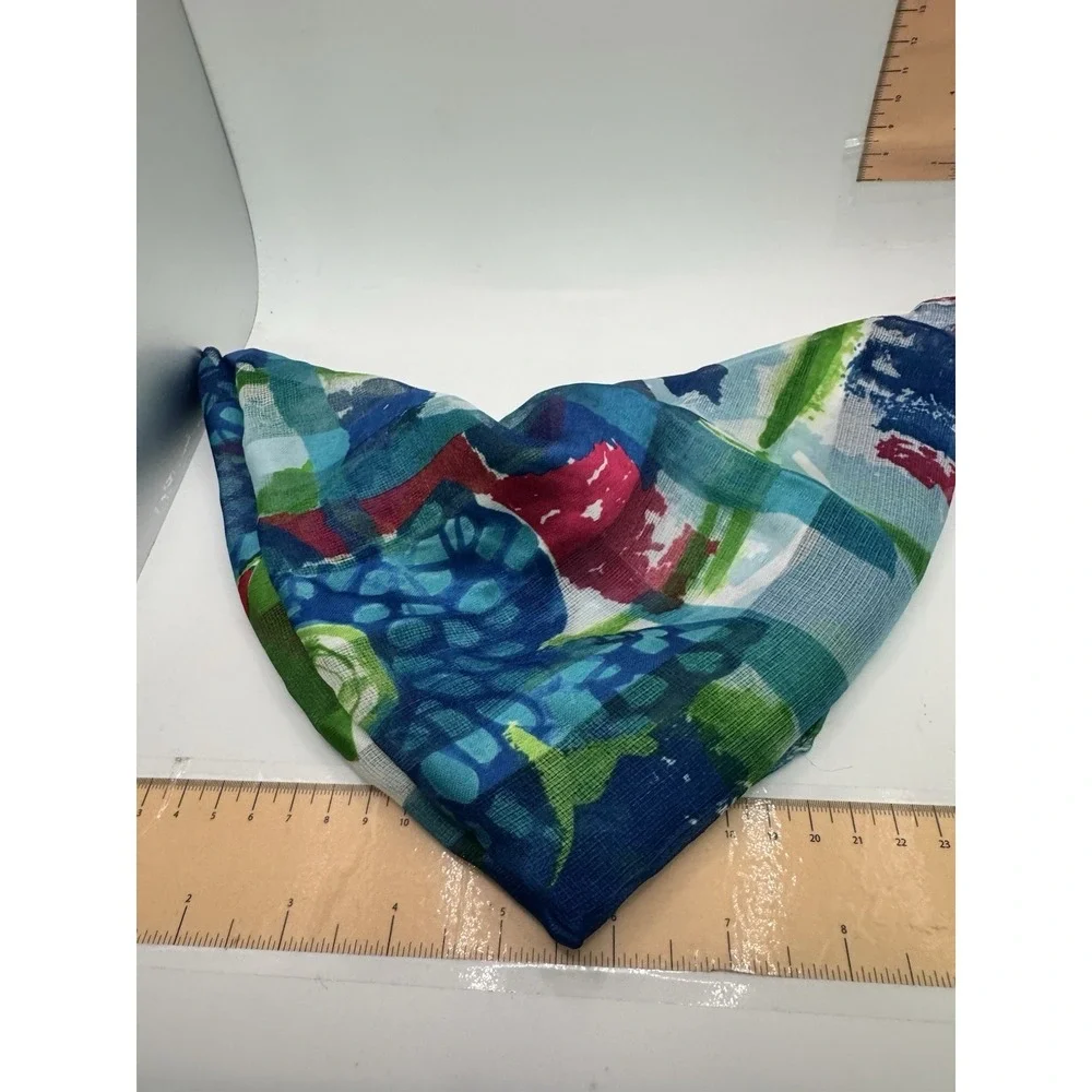 Colorful Sheer Floral Scarf Made‎ In Italy 20